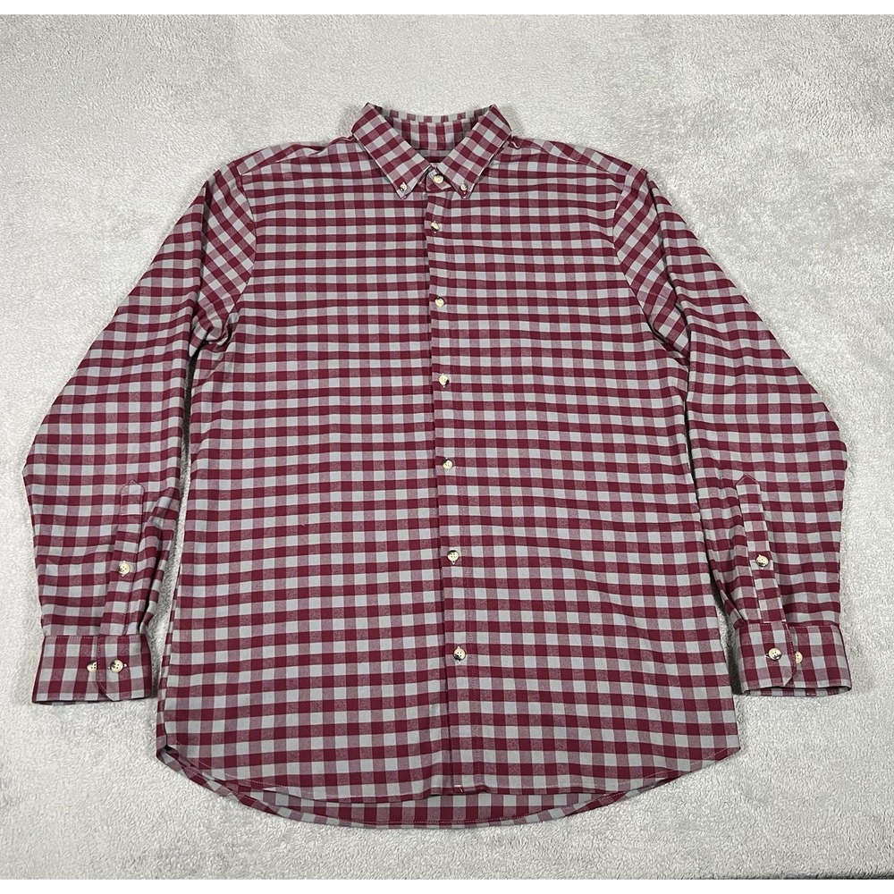 Mizzen Main Shirt Mens 2XL XXL Trim Fit Performance Long Sleeve Button Up Dress